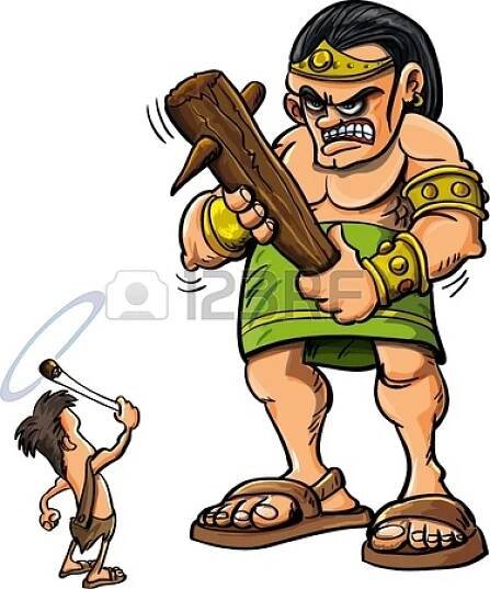Karikatura, david a Goliáš