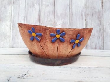 Keramický květináč oválný - Ruční Keramika