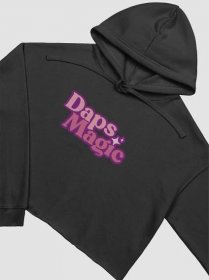 Daps Magic Stacked Pink Logo Crop Hoodie