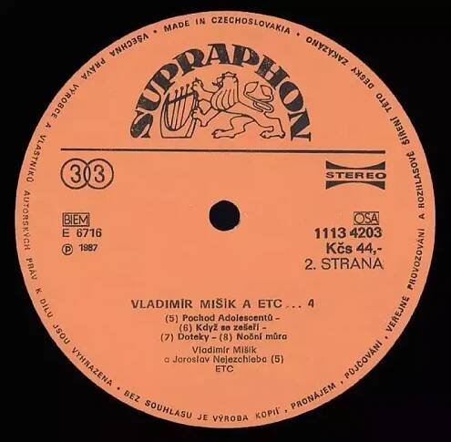 📙 Etc…4 - Vladimír Mišík, Etc… (1987, Supraphon)