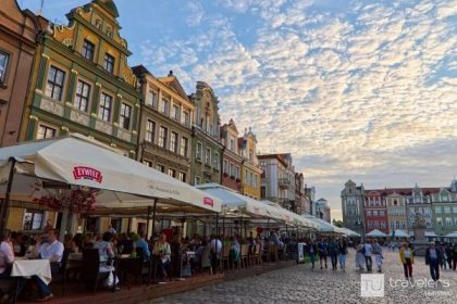 Sunset over Poznan's colorful Old Market Square