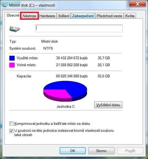 Defragmentace disku ve Windows 7 - 2