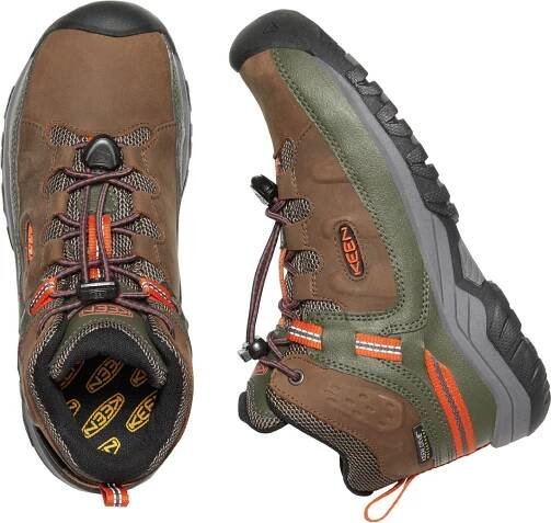 Dětské boty KEEN TARGHEE MID WP YOUTH, dark earth/forest night
