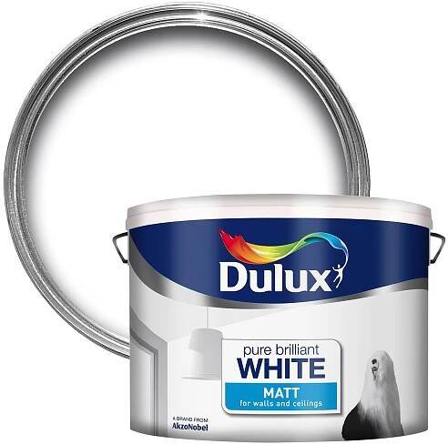 Dulux Pure Brilliant White Matt Emulsion Paint 10L Departments DIY