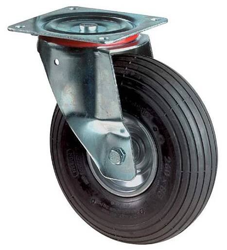 Bantamové transportní kolečko, otočné, černé pneumatiky, pr. 200 mm, nosnost 60 kg
