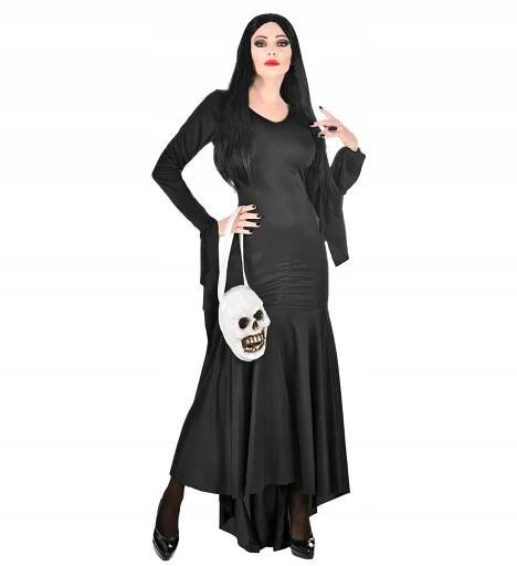 Dámský kostým Morticia Addams (šaty, kabelka) | 4lol.cz