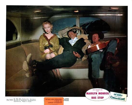 Marilyn Monroe, Don Murray, and Arthur O'Connell in Bus Stop (1956)