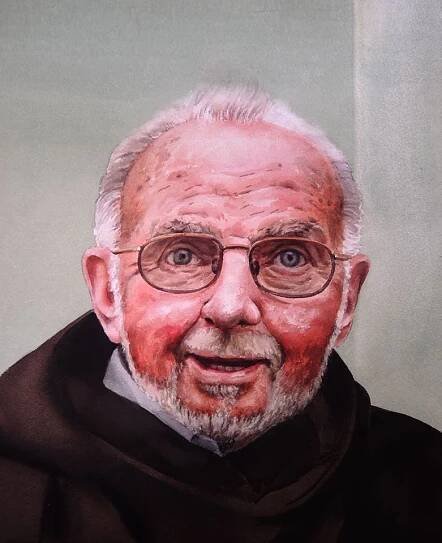 Portrait of Capuchin Day Centre founder Brother Kevin Crowley by Eoin Mac Lochlainn. 