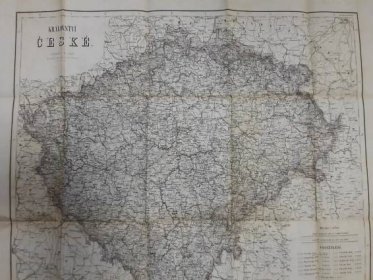 Velice stará mapa KRÁLOVSTVÍ ČESKÉ - K.GRAF, kreslil A. MUELLER, GEYER - Staré mapy a veduty