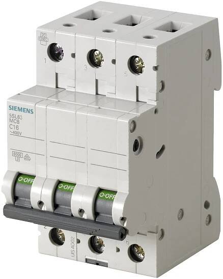 Siemens 5SL63166 Siemens Dig.Industr. elektrický jistič 3pólový 16 A 400 V