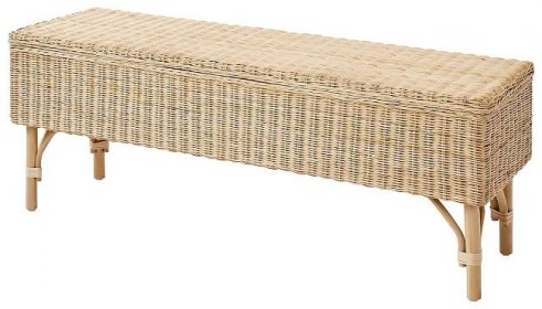 TOLKNING lavice s úložným prostorem, ručně vyrobené ratan, 120 cm - IKEA