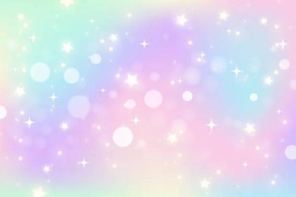 Fantasy stars unicorn abstract background with stars. Pink rainbow sky ...