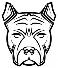 Černobílá Čára Umění Pitbull Dog Head Dobré Použití Pro Symbol — Stockový vektor