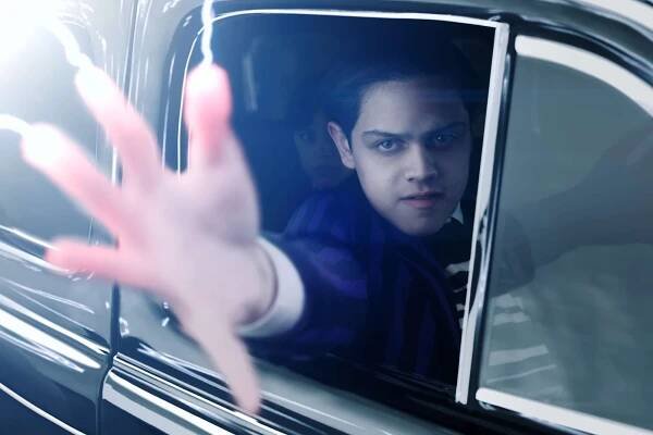 Wednesday. Isaac Ordonez as Pugsley Addams in episode 201 of Wednesday.