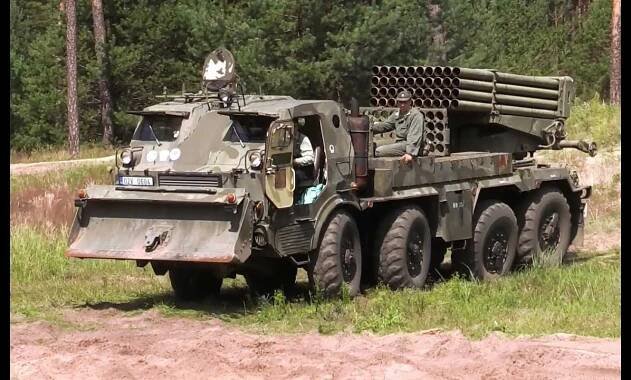 Army offroad truck 8x8 Tatra RM-70 Grad multiple rocket launcher
