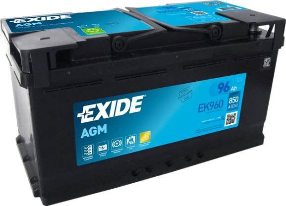 Exide Micro-hybrid AGM 12V 96Ah 850A EK960