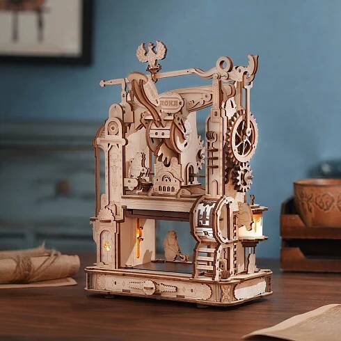 Dřevěné mechanické 3D puzzle - Klasická tiskárna ROKR LK602