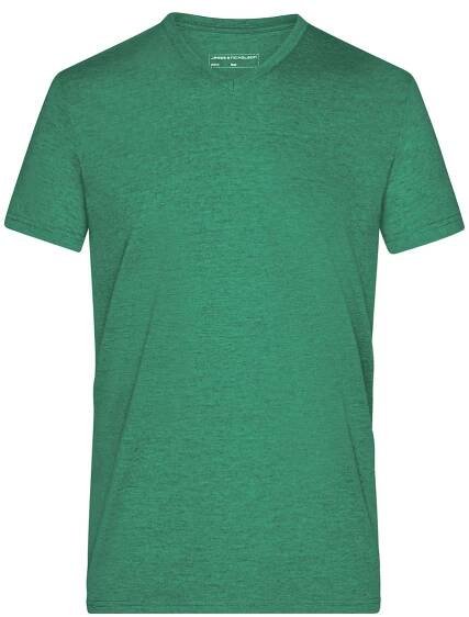 Pánské tričko James & Nicholson Heather T-Shirt, Green Melange