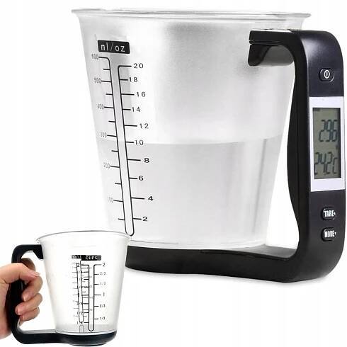 Verk 07242 Digitální kuchyňská odměrka 1kg/1g, černá Přiložené vybavení baterie