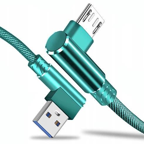 Micro USB kabel v úhlu 90° pro Samsung HTC Huawei Xiaomi Lenovo Nokia Sony - 1m