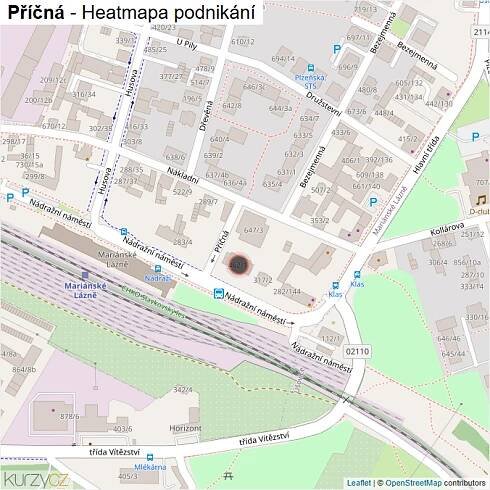 Mapa Příčná - Firmy v ulici.