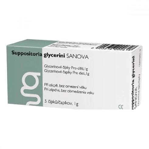 Sanova Suppositoria glycerini Glycerínové čípky 1 g 5 ks