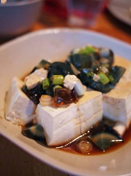 Tofu with century eggs