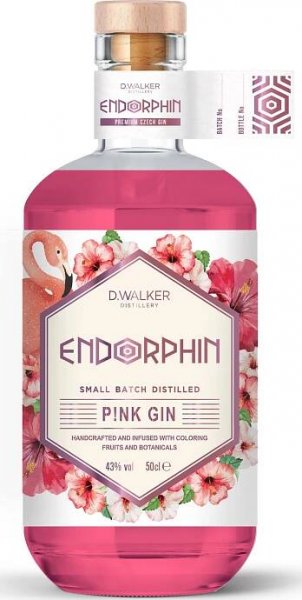 D.Walker Distillery Endorphin P!nk Gin 43 %, 0,5 l 0,5 l od 550 Kč