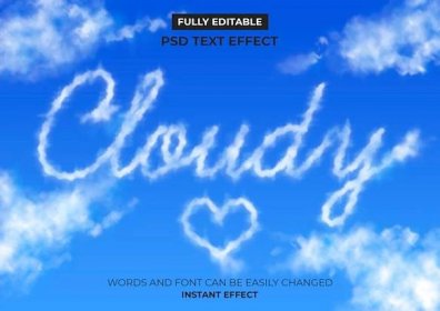 Free PSD clouds text effect