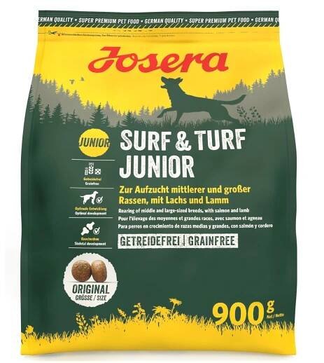 JOSERA Surf Turf Junior krmivo s lososem a jehněčím masem pro štěňata 900 g