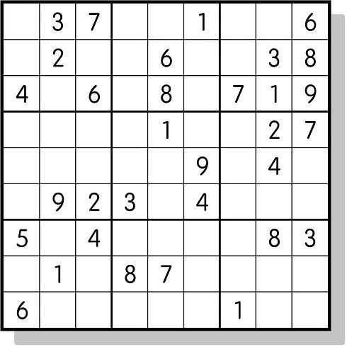 Sudoku level 1 example