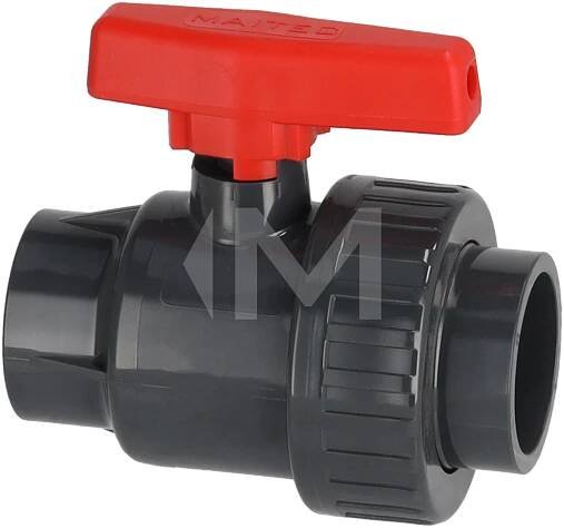 PVC Kugelhahn "Safe" 1x Überwurf Muffe x Muffe