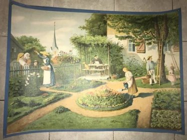 Školní plakát , Léto v zahradě,1893, Karel Jánský , Kempter H - Starožitnosti a umění