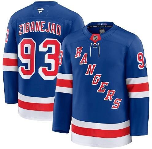 Men's New York Rangers Mika Zibanejad Fanatics Blue Home Premium Jersey