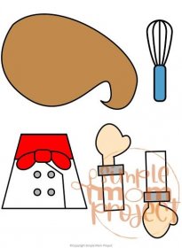 Printable Chef Paper Bag Puppet Community Helper Craft for Kids Preschooler Toddler