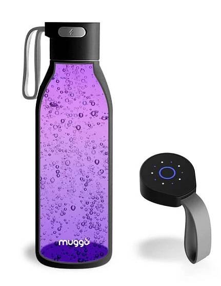 Muggo - Smart Bottle UV - chytrá láhev s UV čištěním vody, 500ml, černá
