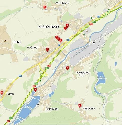 Sportovní hala a Městská sportoviště Králův Dvůr - Mapa – městská sportoviště