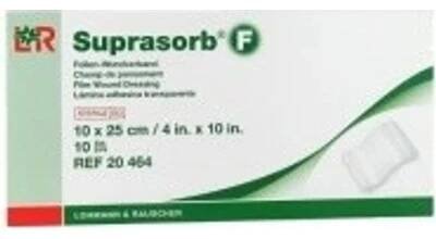 Suprasorb F: fóliové krytí přířezy 10 × 25 cm 10 ks