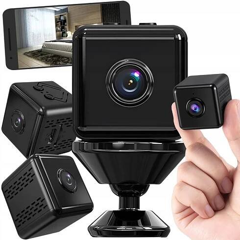 Mini špionážní kamera SMART detekce skrytá kamera Malá WIFI 4K + Držák