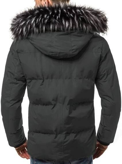TRENDY ZIMNÍ BUNDA JS/HS201821 TMAVĚ ŠEDÁ