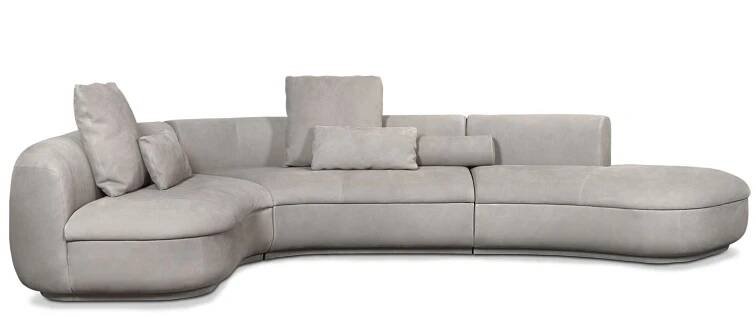 Curved modular leather sofa PIAF Baxter