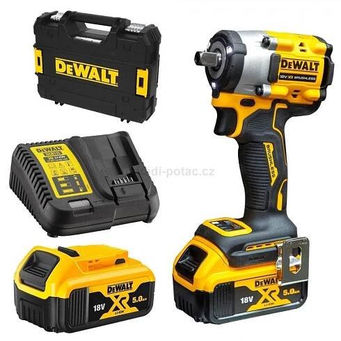 DeWALT DCF922P2T aku rázový utahovák 1/2" 406Nm 18V 5,0Ah - Nářadí Potač