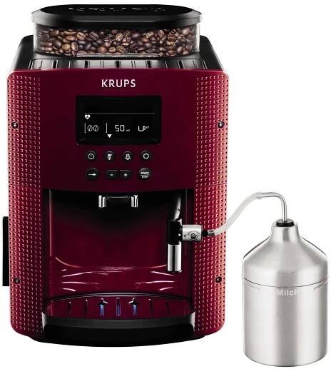 Krups - Automatický kávovar s nádobou na mléko ESSENTIAL 1450W/230V červená