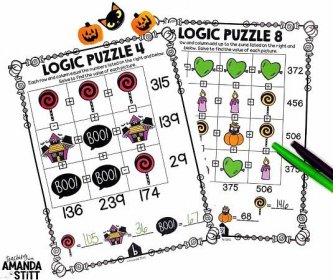 Math activities for Halloween: Use these cute and engaging logic puzzles to help build problem solving and critical thinking skills in your students.