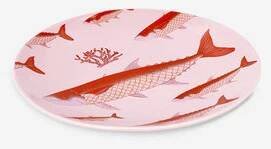 Plate with pink fish print - 20 cm