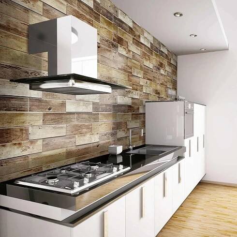 3D obkladový omyvatelný panel PVC Dub Holandský (490 х 980 mm)