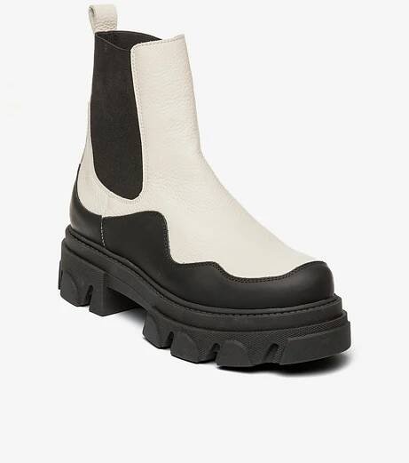 Steve Madden Černo-krémové kožené kotníkové boty Steve Madden Merilyn