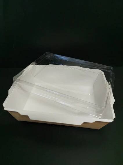 Box na salát Eko KRAFT 450 ml 145x100x55 mm, vč. transparentního víčka (50 ks) - JB Gastro obaly a hygiena - velkoobchod