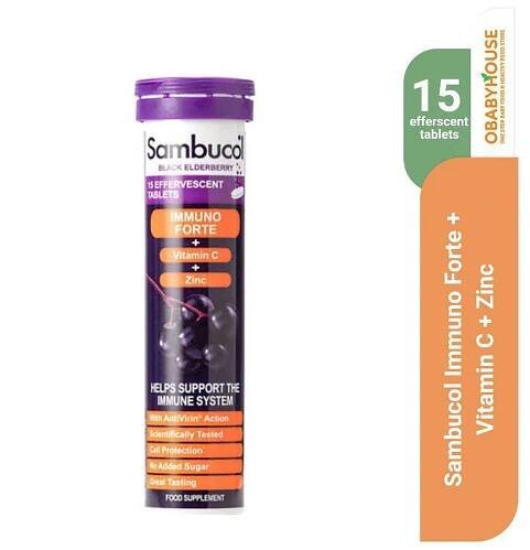 Sambucol Immuno Forte + Vit C + Zinc 15 Effervescent Tablets