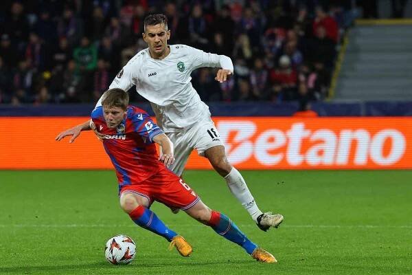 Z utkání fotbalové Evropské ligy Viktoria Plzeň - Ludogorec Razgrad.